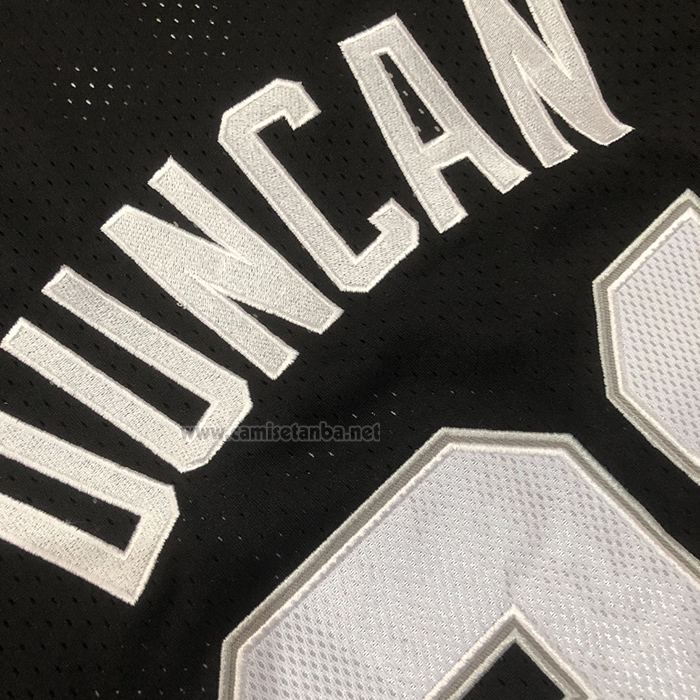 Camiseta Manga Corta San Antonio Spurs Tim Duncan NO 21 Negro